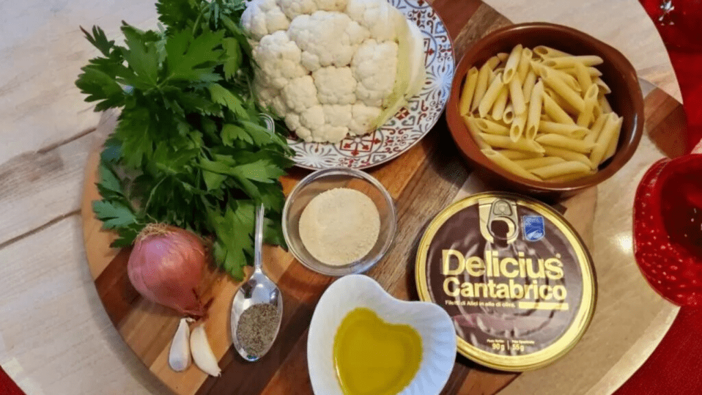 Pasta y coliflor siciliana y ingredientes Coliflor siciliana ¡1 ingrediente simple pero muchas recetas excelentes