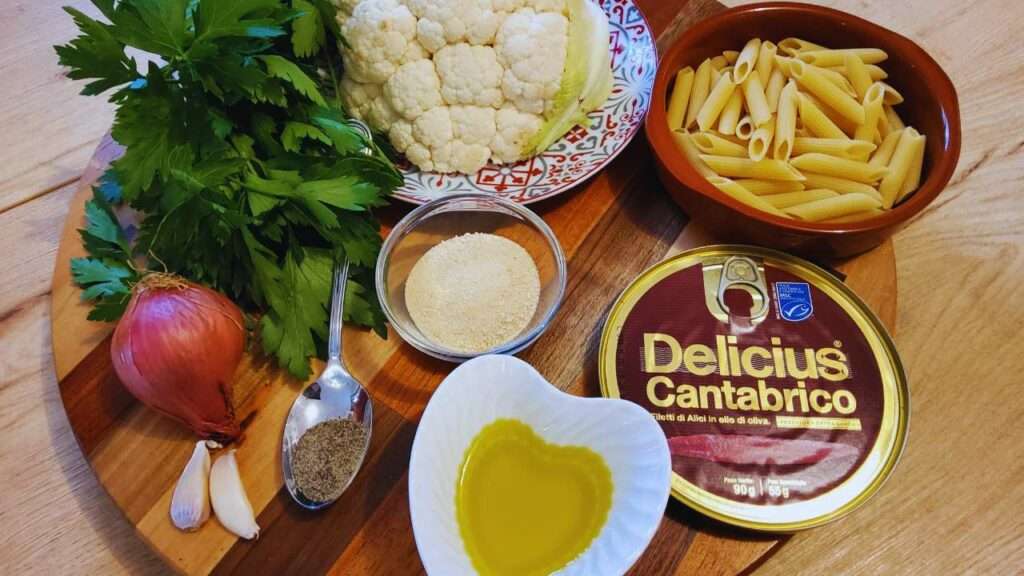 Italian recipe for the Sicilian cauliflower good also for delicious pasta Sicilian pasta and cauliflower ingredients 1